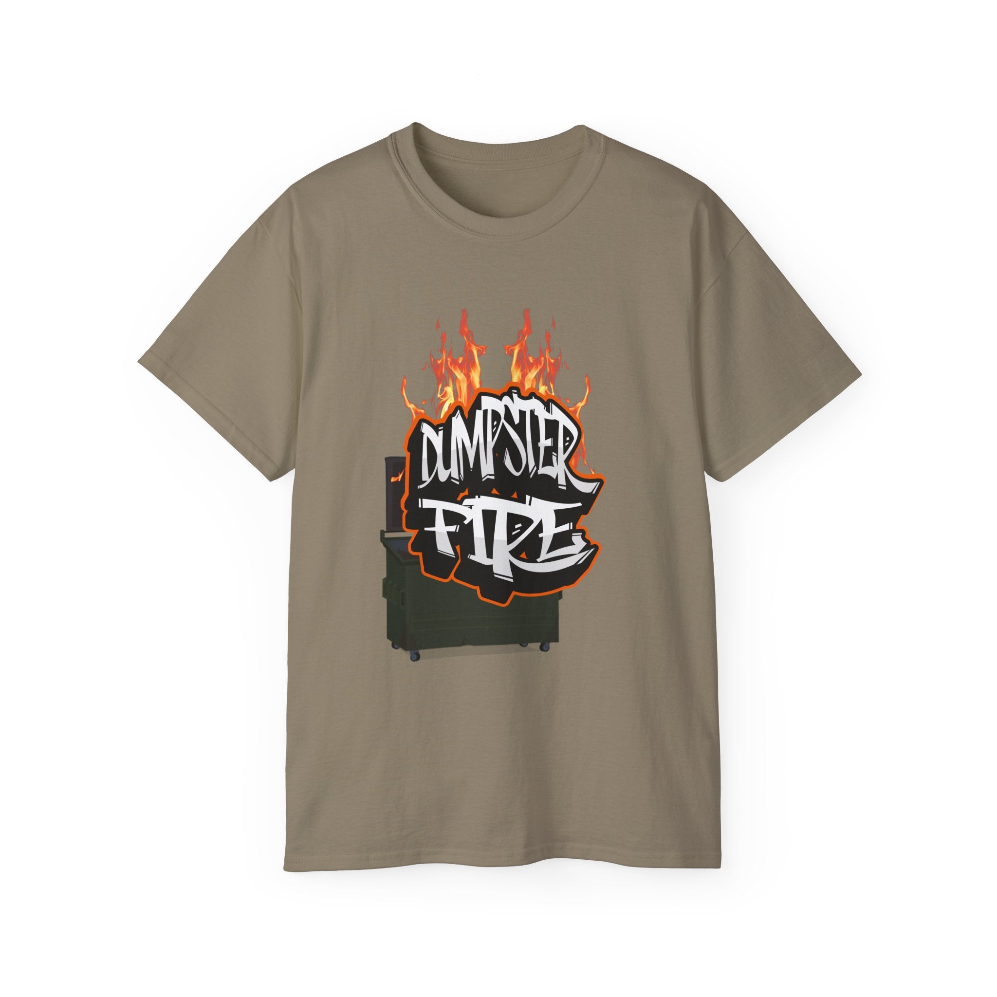 Dumpster Fire - Unisex T-Shirt (Front) - Damned Threads